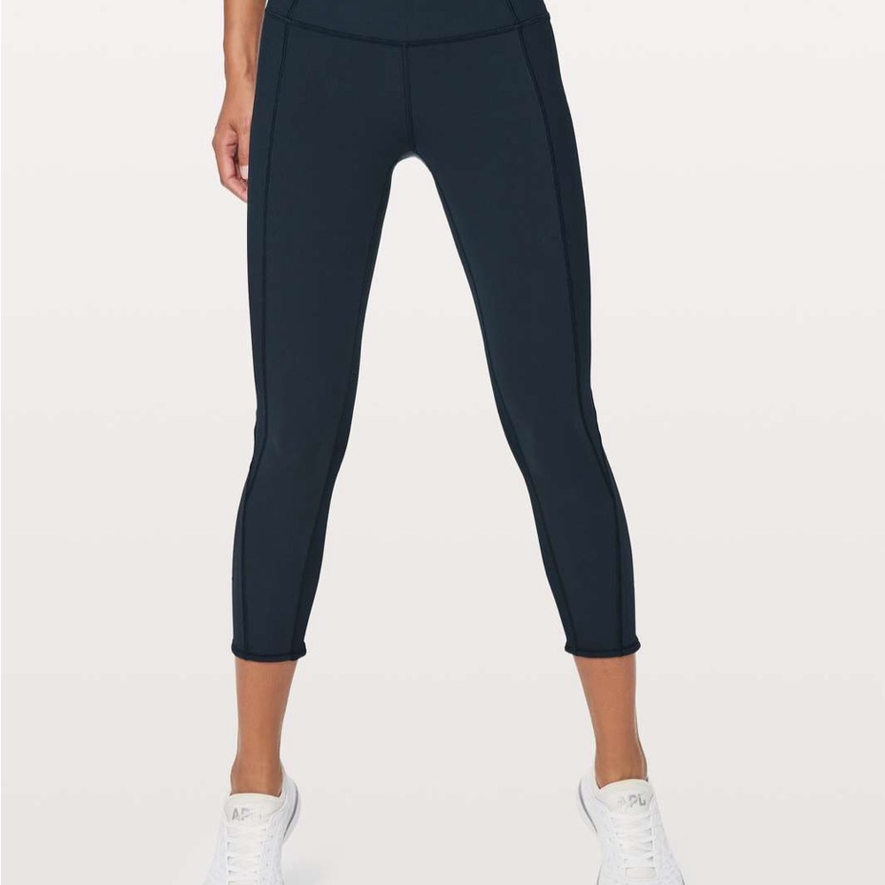 Lululemon Athletica On Your Mark Crop Navy Blue Leggings